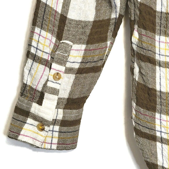 Anthropologie Plaid Button Back Long Sleeve Button Front Tunic Shirt Size XS - Picture 10 of 14